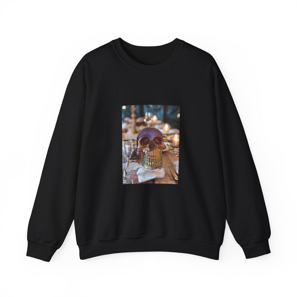 Skull Candlelit Table Crewneck Sweatshirt