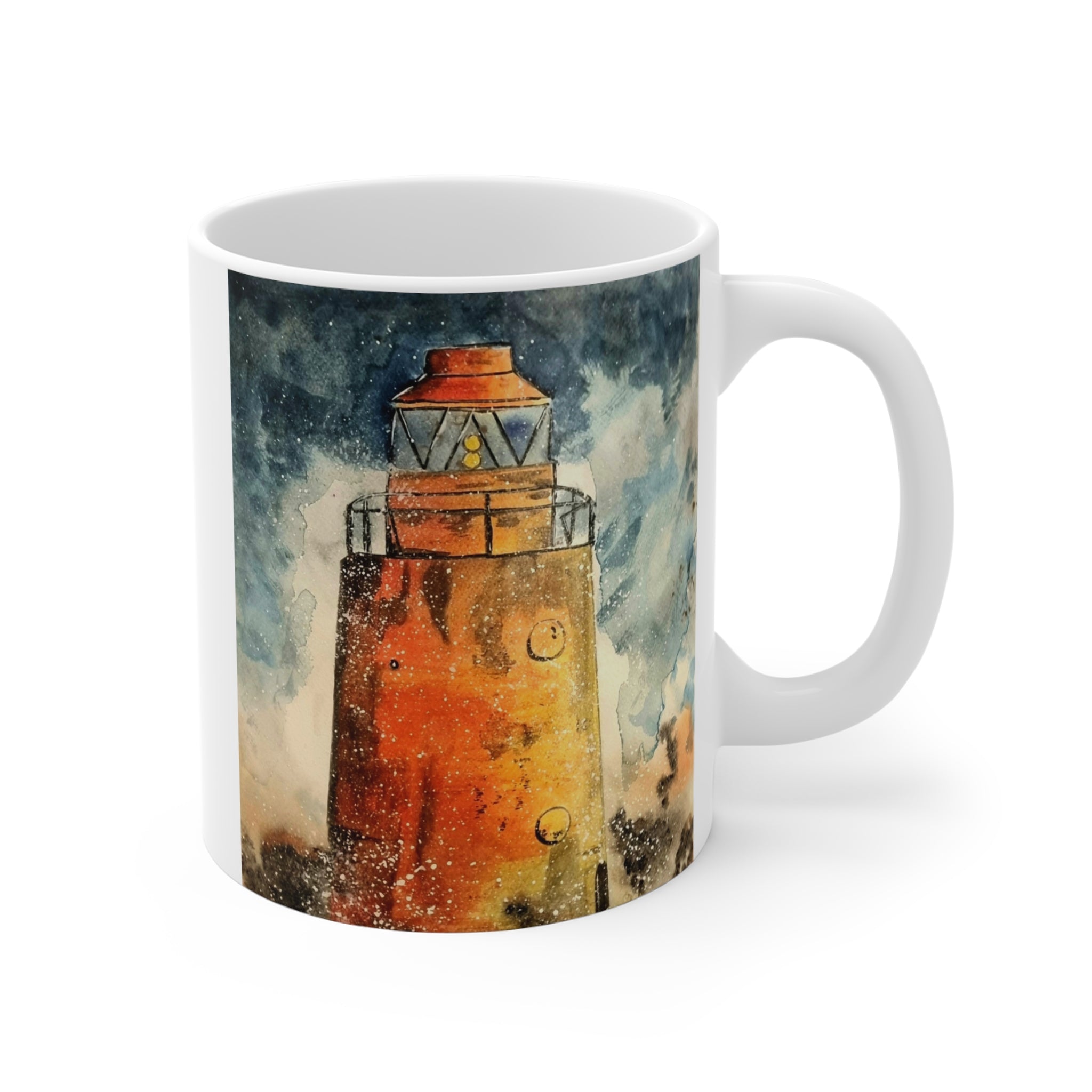 Vintage Stormy Sky Art Mug | 11oz Ceramic Coffee Cup | Dramatic Landscape Gift