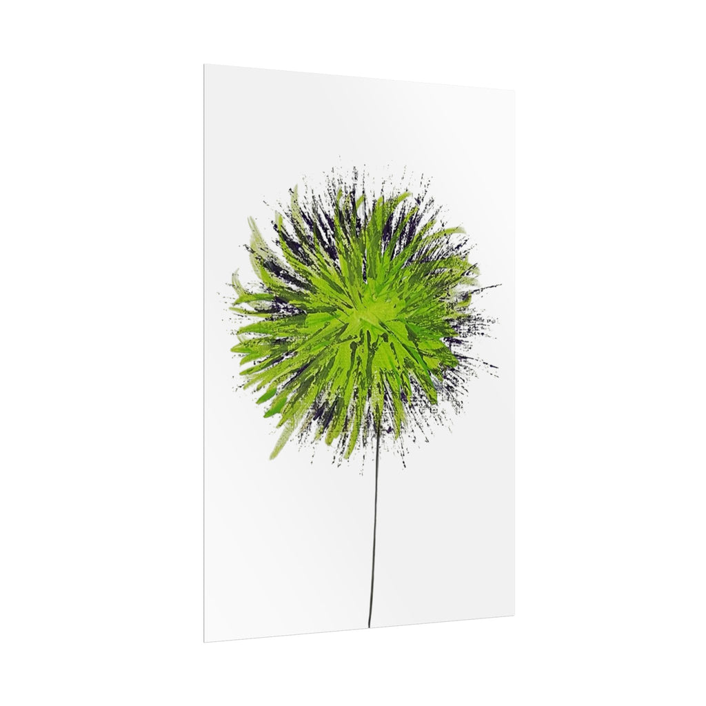 Green Burst Floral Poster — Modern Abstract Dandelion Wall Art (Rolled Poster)