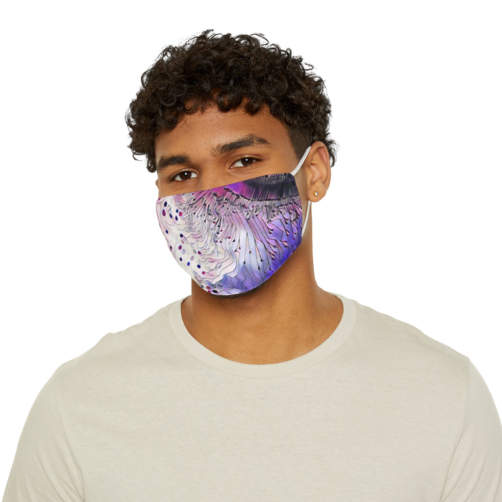 Floral Abstract Purple Face Mask — Snug-Fit Polyester Mask