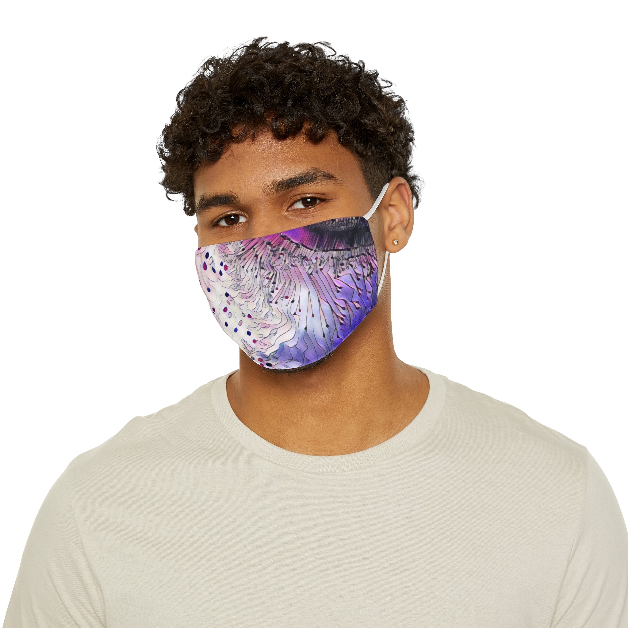 Floral Abstract Purple Face Mask — Snug-Fit Polyester Mask