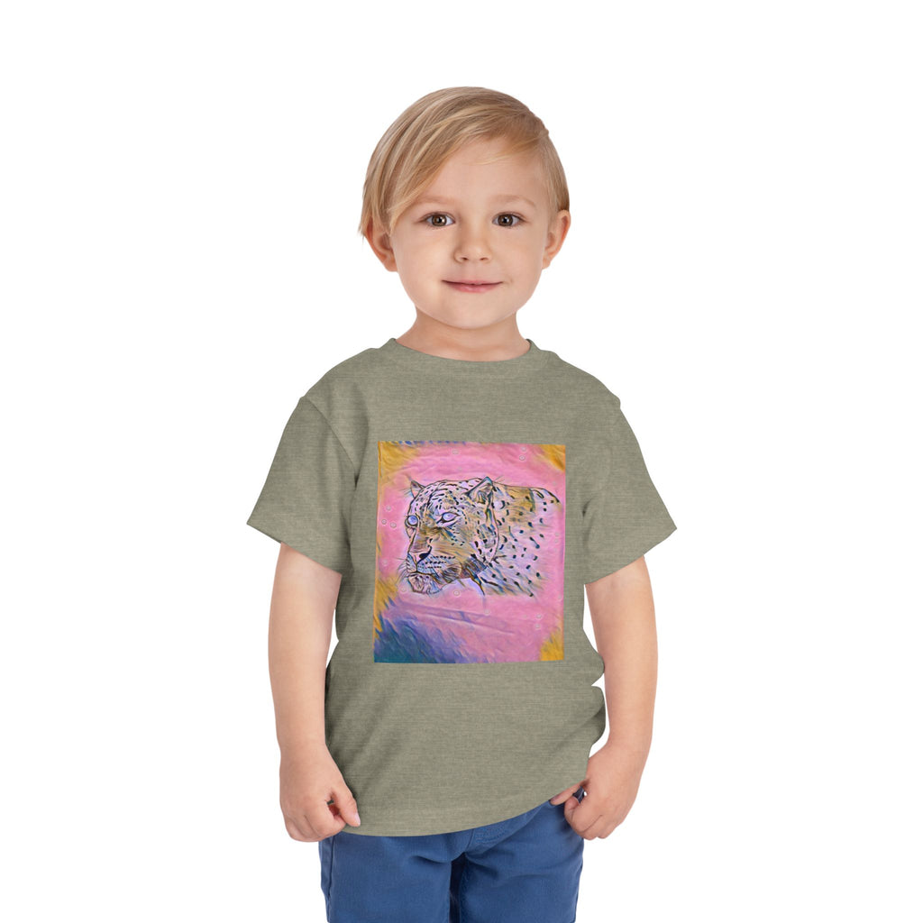Leopard Portrait in pink Kids T-Shirt