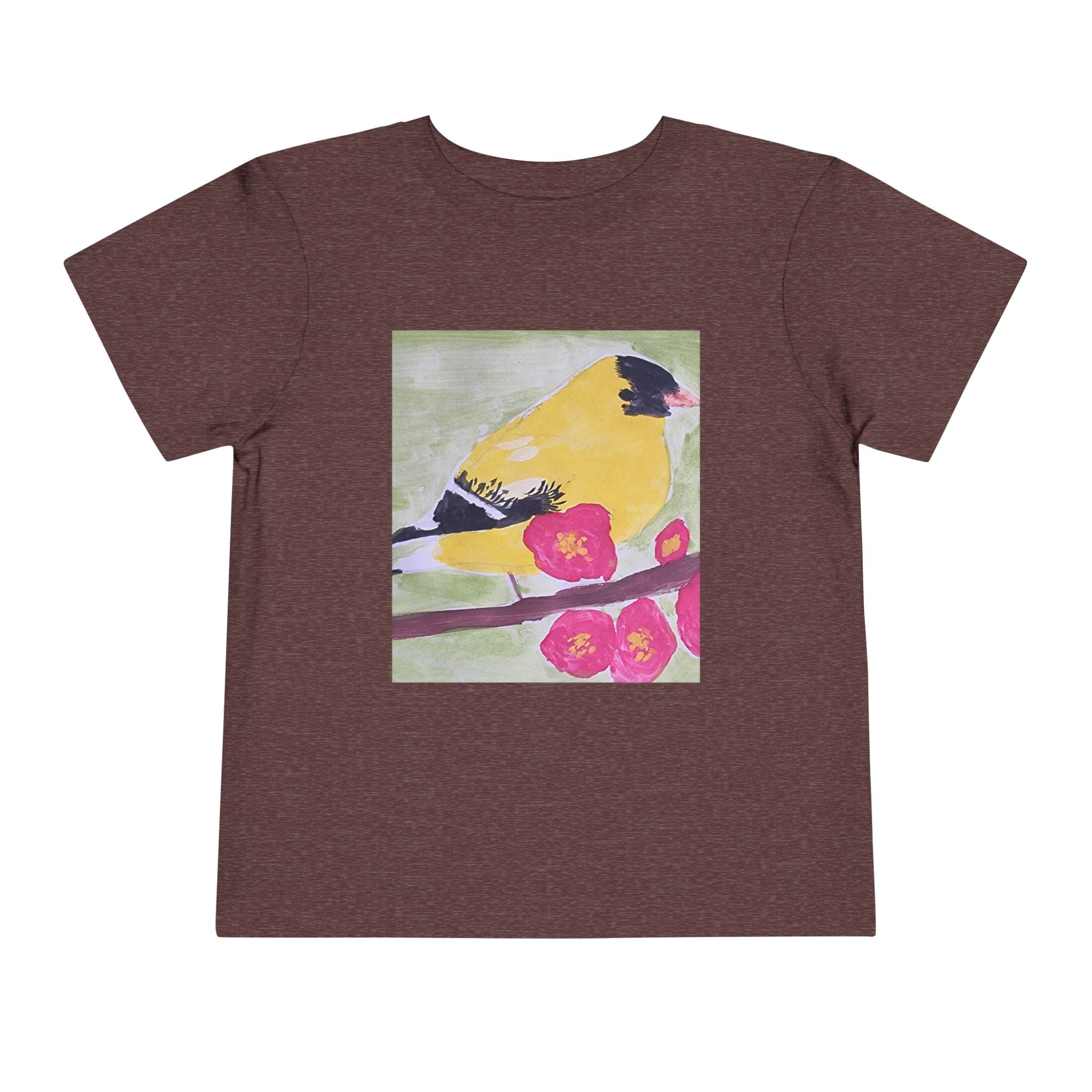 Yellow Goldfinch on Cherry Blossom Branch | Kids Spring Bird Shirt