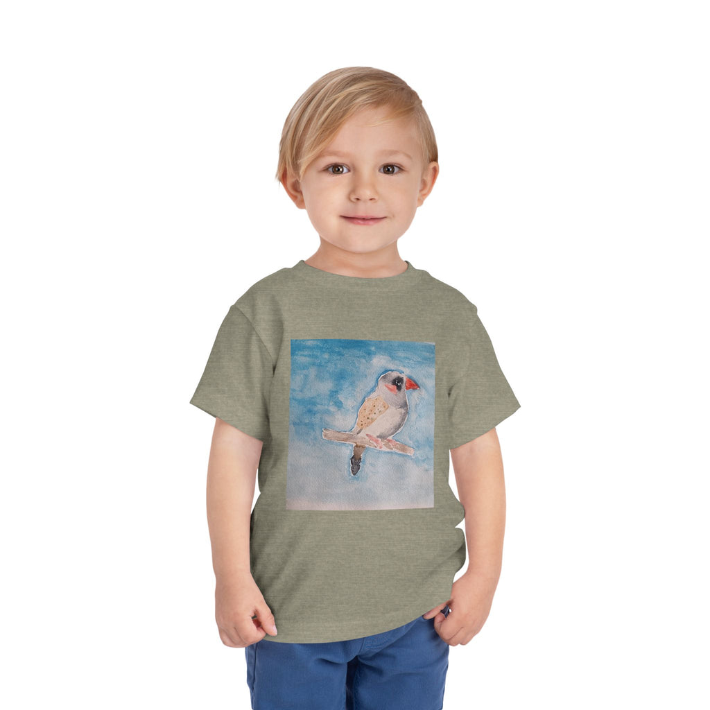 Zebra Finch Watercolor Toddler Tee