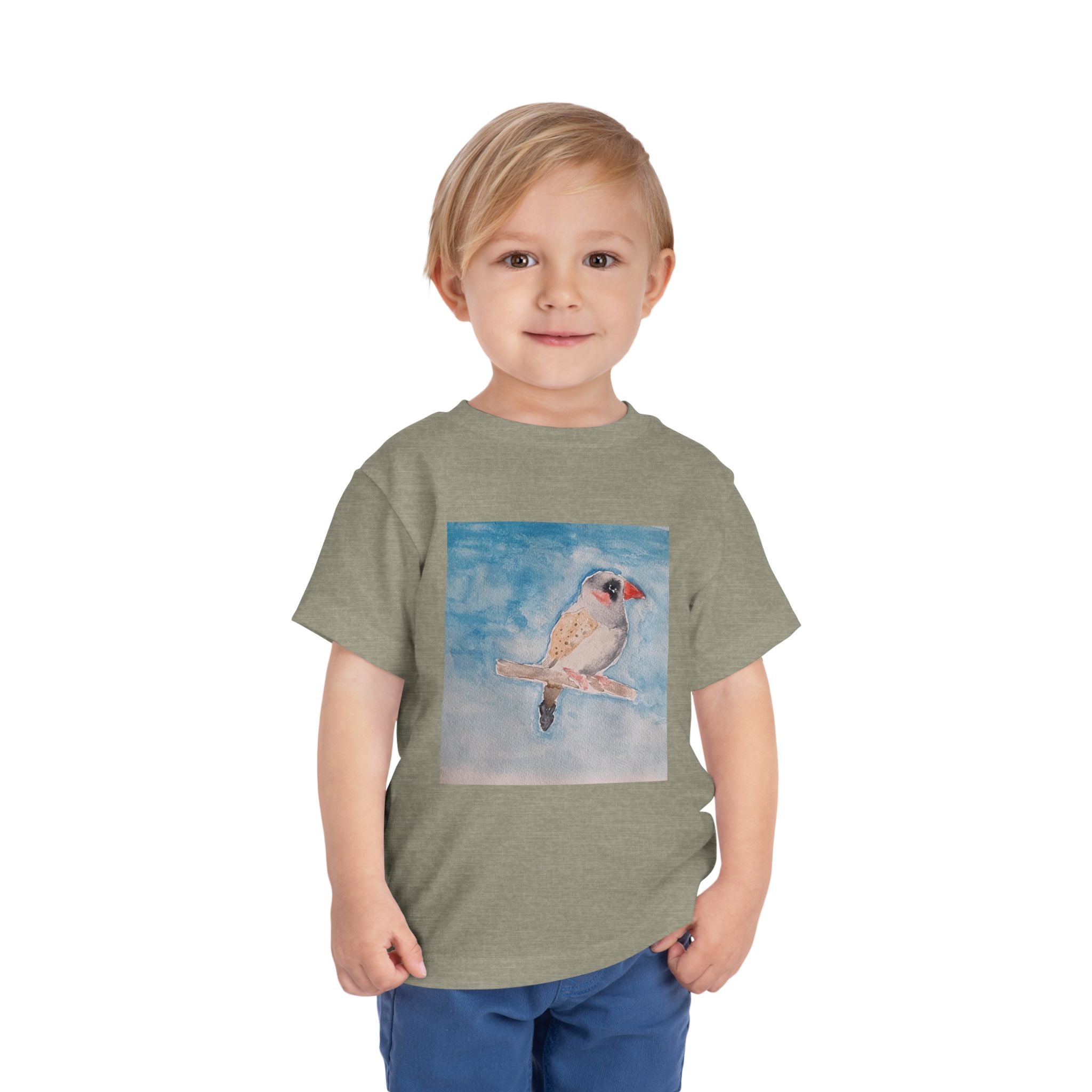 Zebra Finch Watercolor Toddler Tee