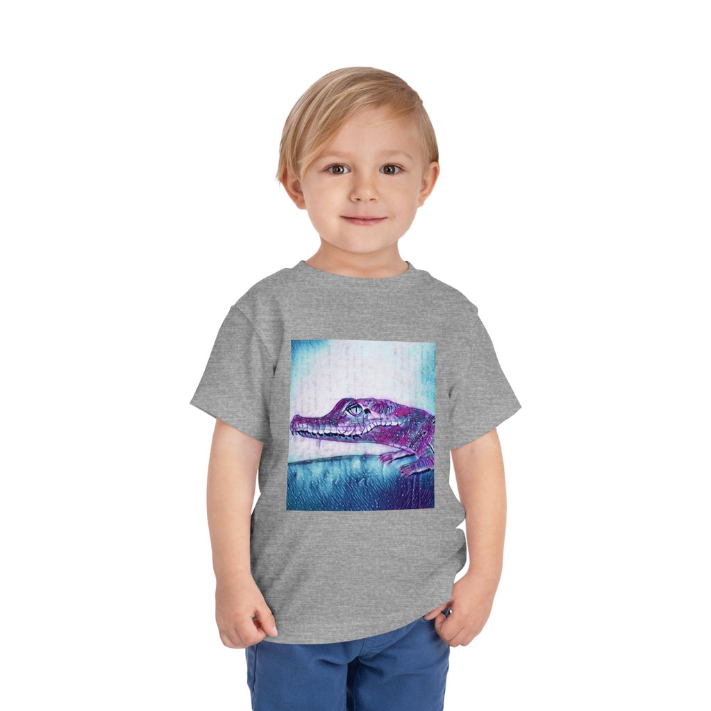 Toddler Tee — Purple Watercolor Alligator Graphic