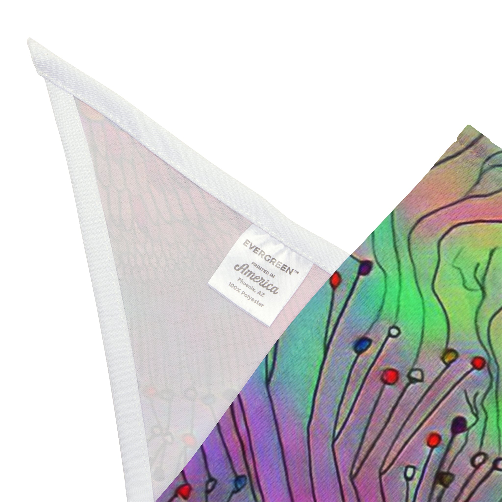 Psychedelic Rainbow Pet Bandana — Vibrant Abstract Floral Design for Dogs & Cats