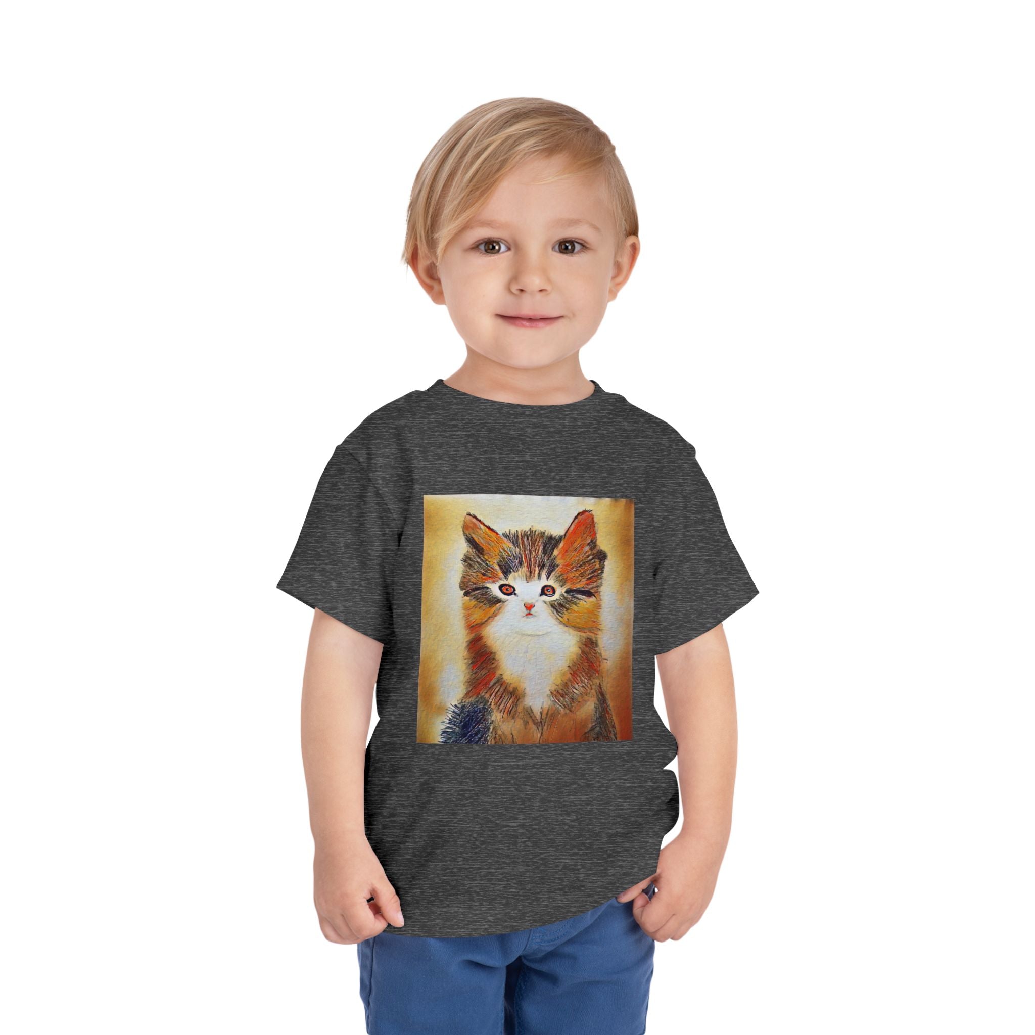 Adorable Watercolor Kitten Toddler Tee