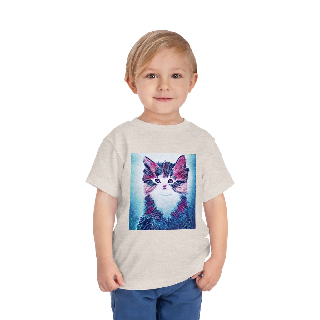 Cute Watercolor Kitten Toddler Tee