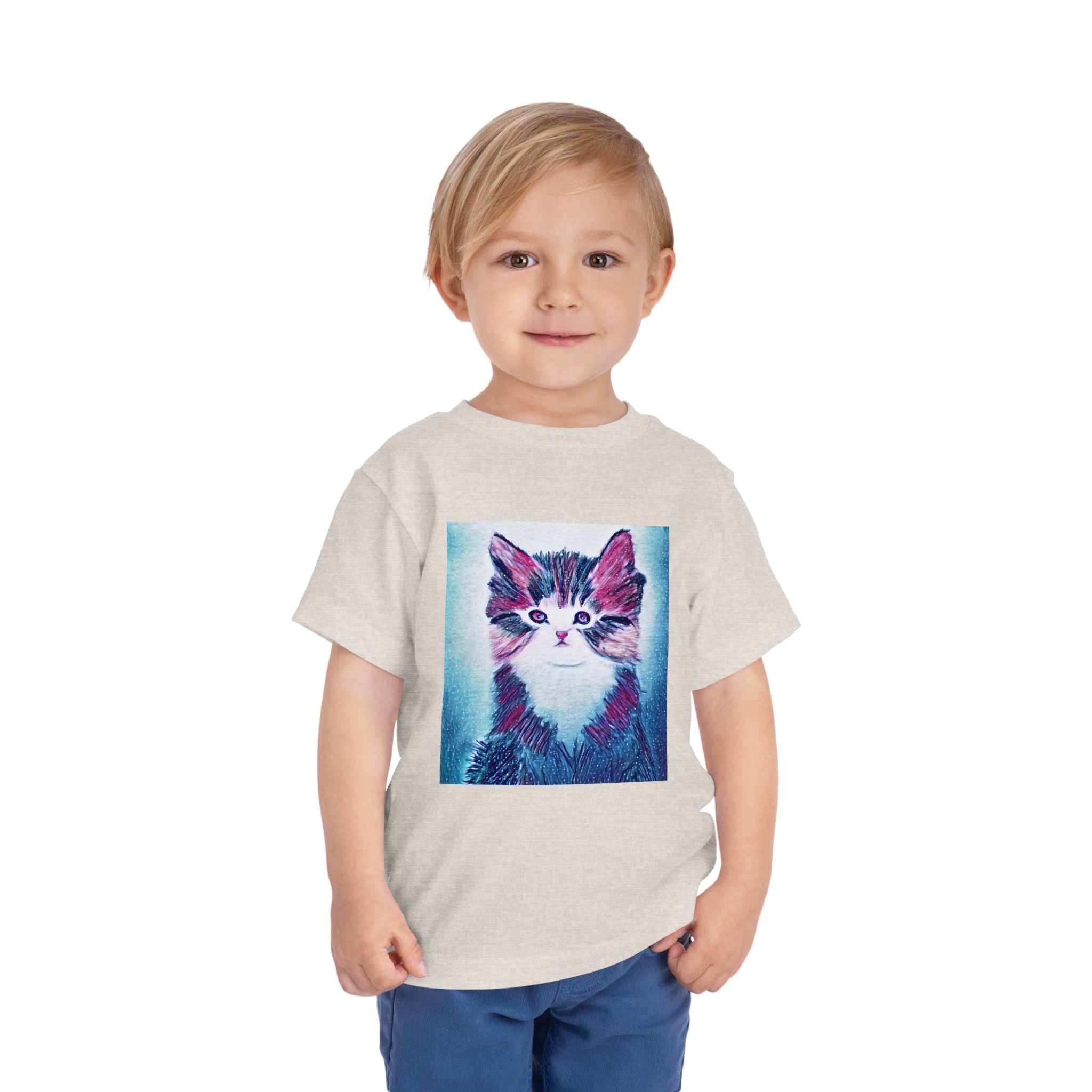 Cute Watercolor Kitten Toddler Tee