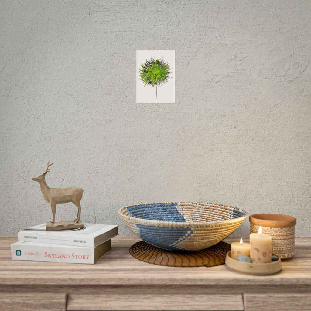 Green Burst Floral Poster — Modern Abstract Dandelion Wall Art (Rolled Poster)