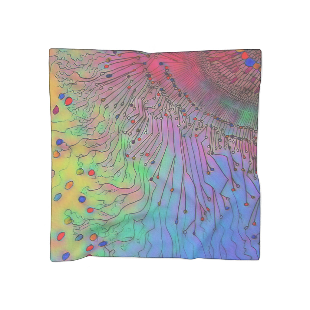 Abstract Pastel Circuitry Scarf — Lightweight Poly Fashion Scarf