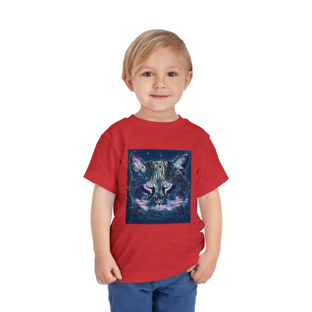 Toddler Tee — Mystical Galaxy Cat Graphic Shirt
