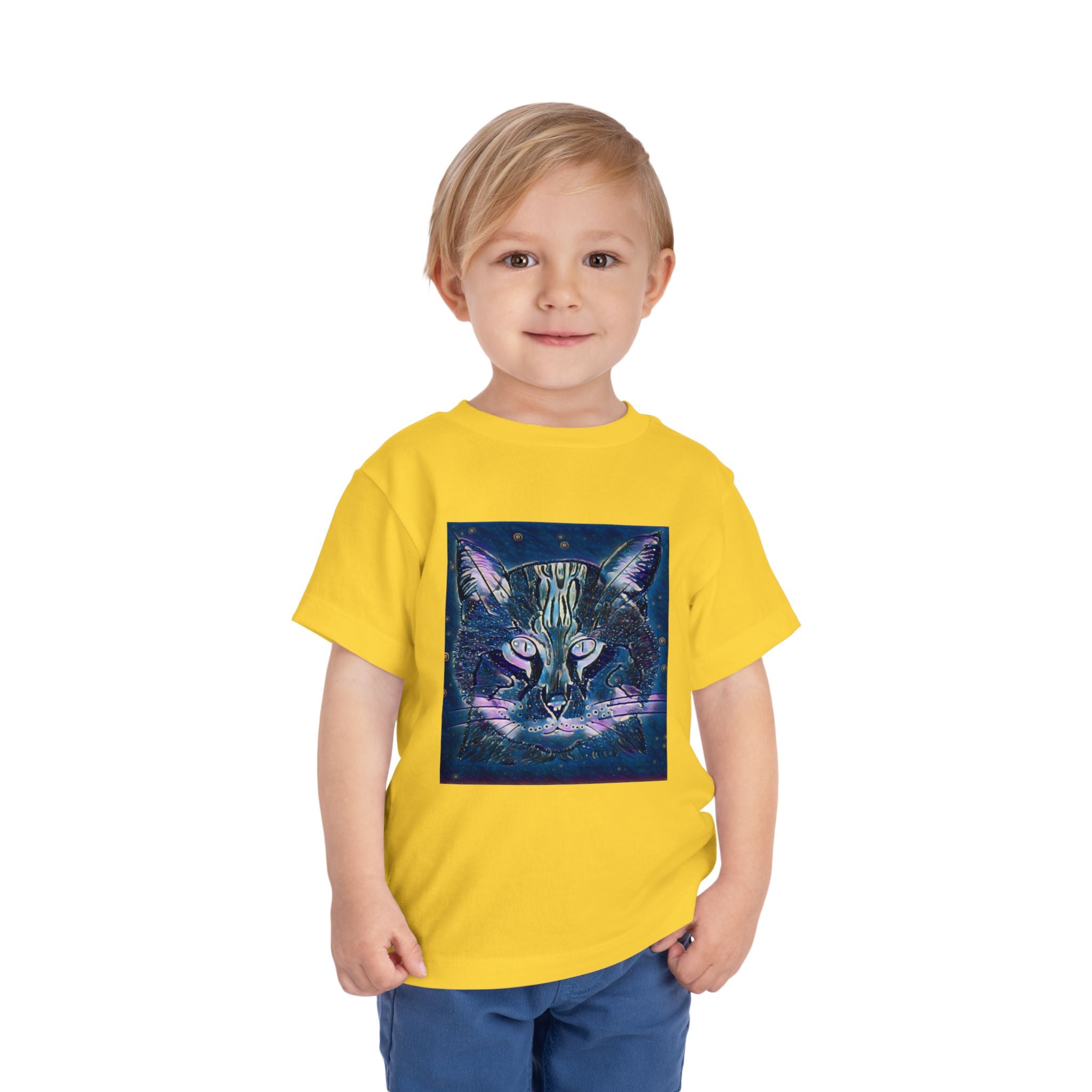 Toddler Tee — Mystical Galaxy Cat Graphic Shirt