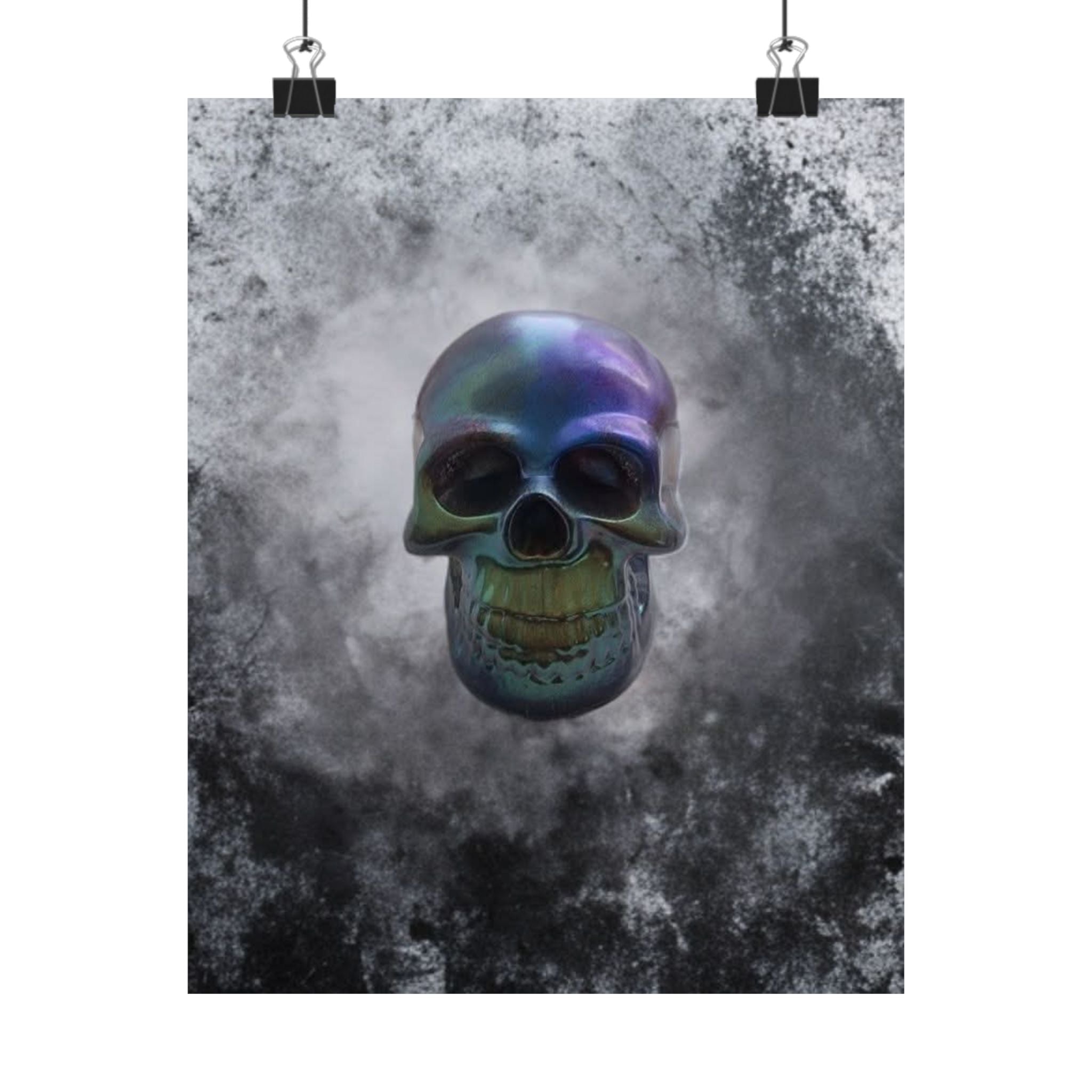 Iridescent Skull Matte Poster — Gothic Home Wall Art