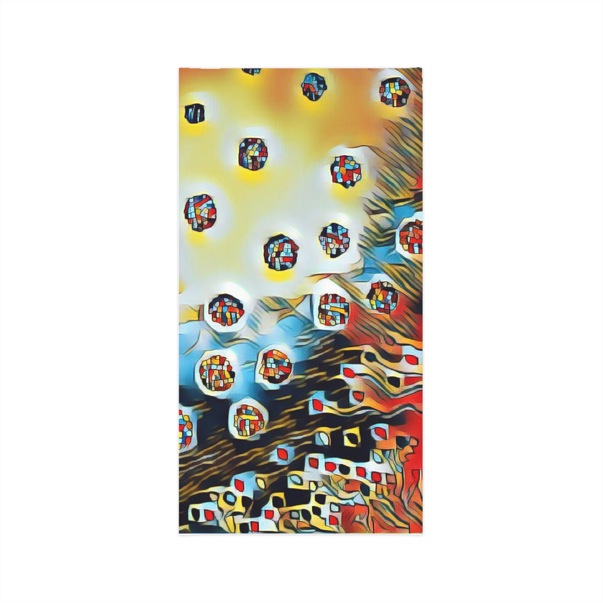 Abstract Rubik’s Dots Neck Gaiter — Colorful Geometric Face Cover