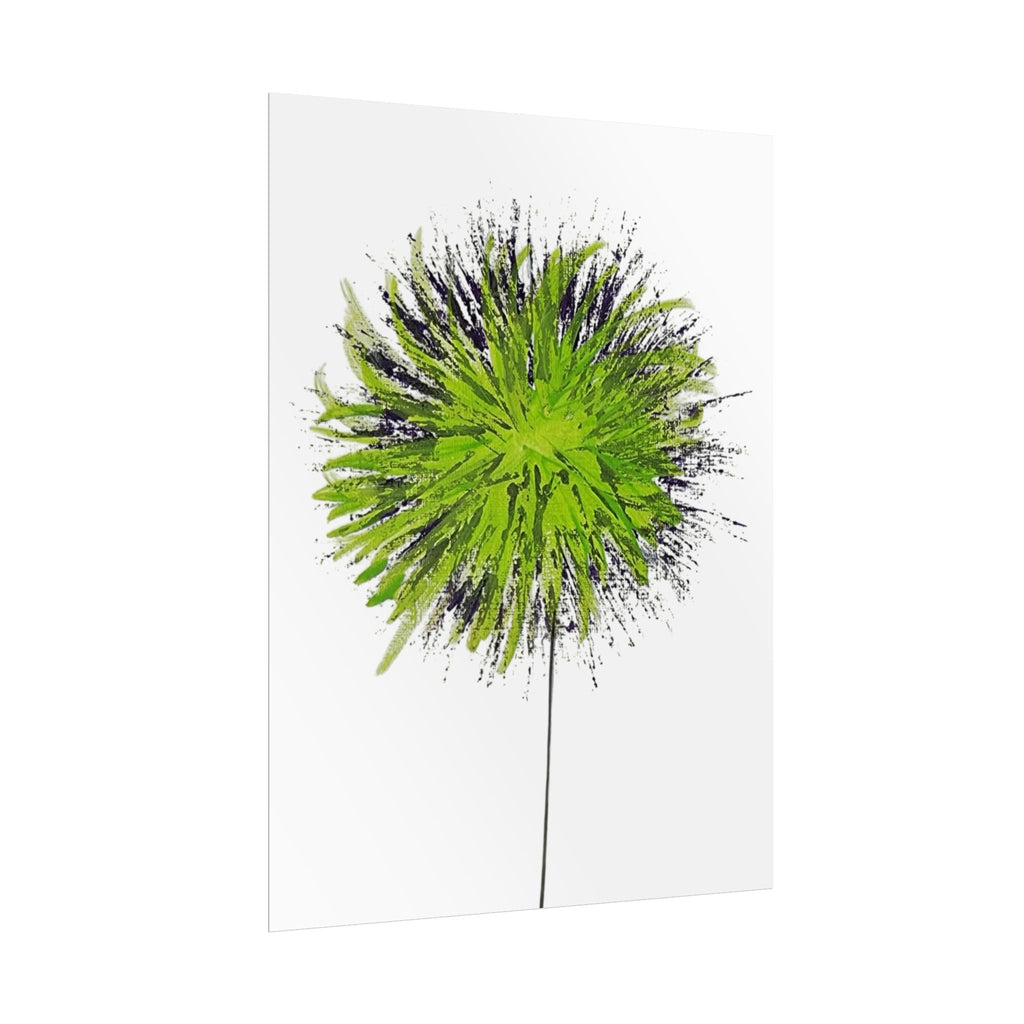 Green Burst Floral Poster — Modern Abstract Dandelion Wall Art (Rolled Poster)