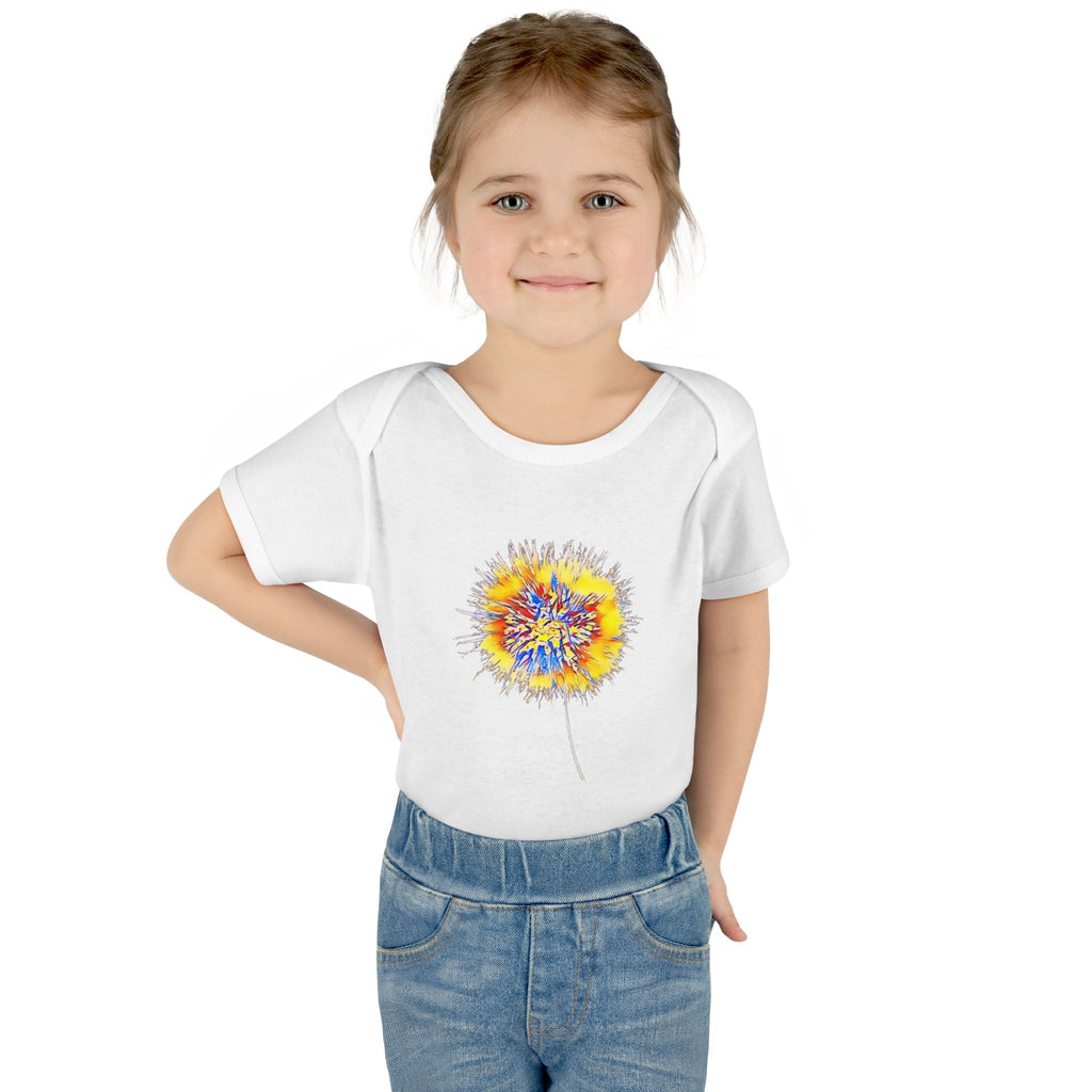 Infant Bodysuit with Watercolor Dandelion — Soft Baby Onesie Gift