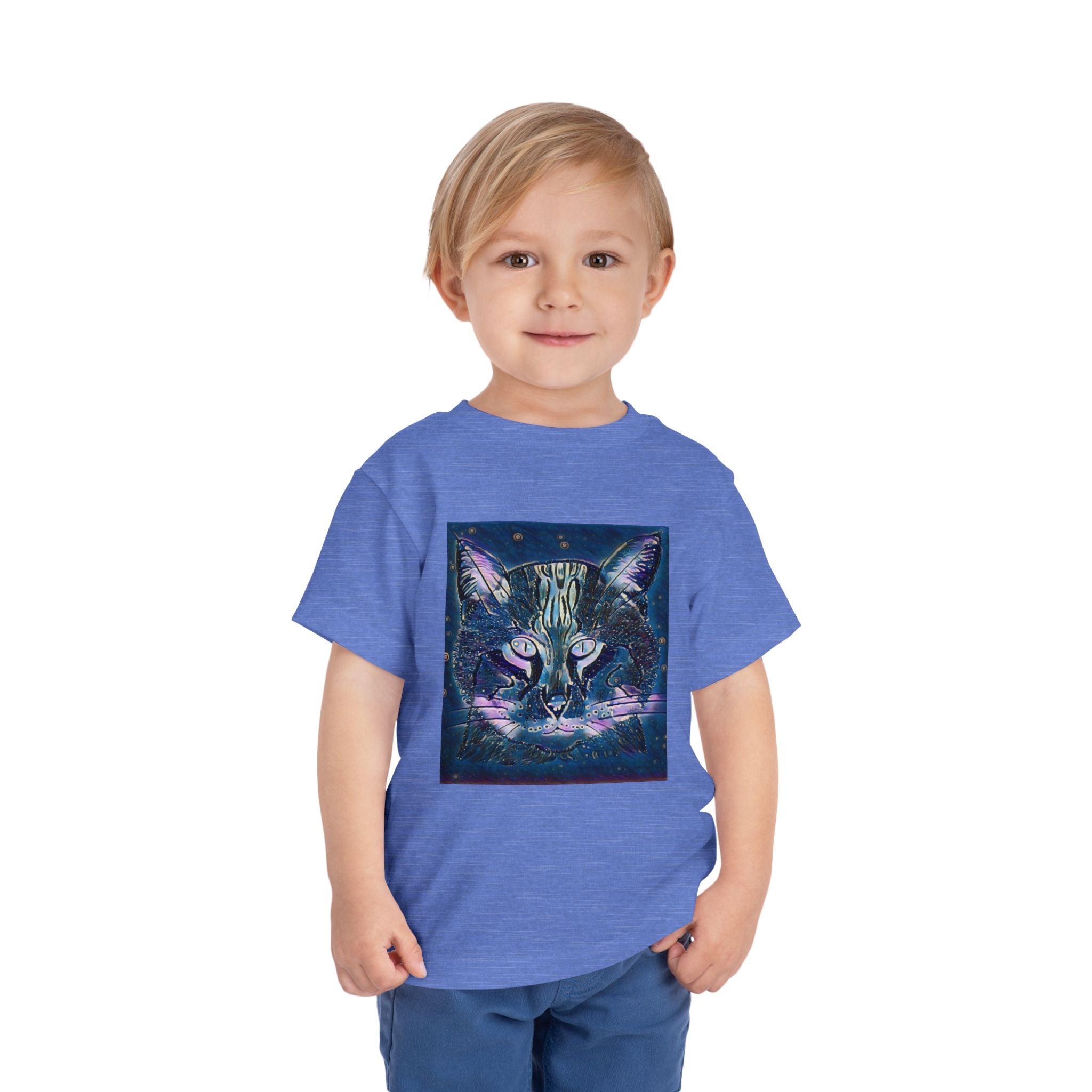 Toddler Tee — Mystical Galaxy Cat Graphic Shirt