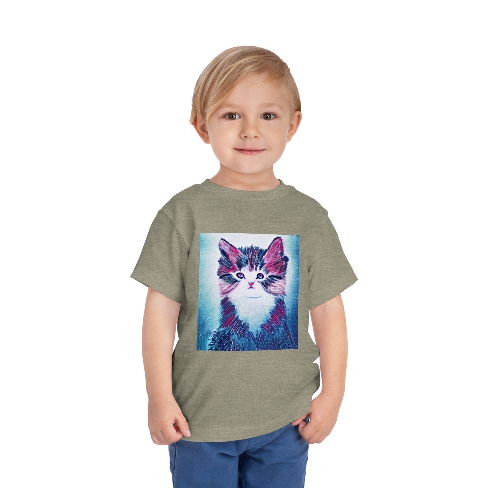 Cute Watercolor Kitten Toddler Tee