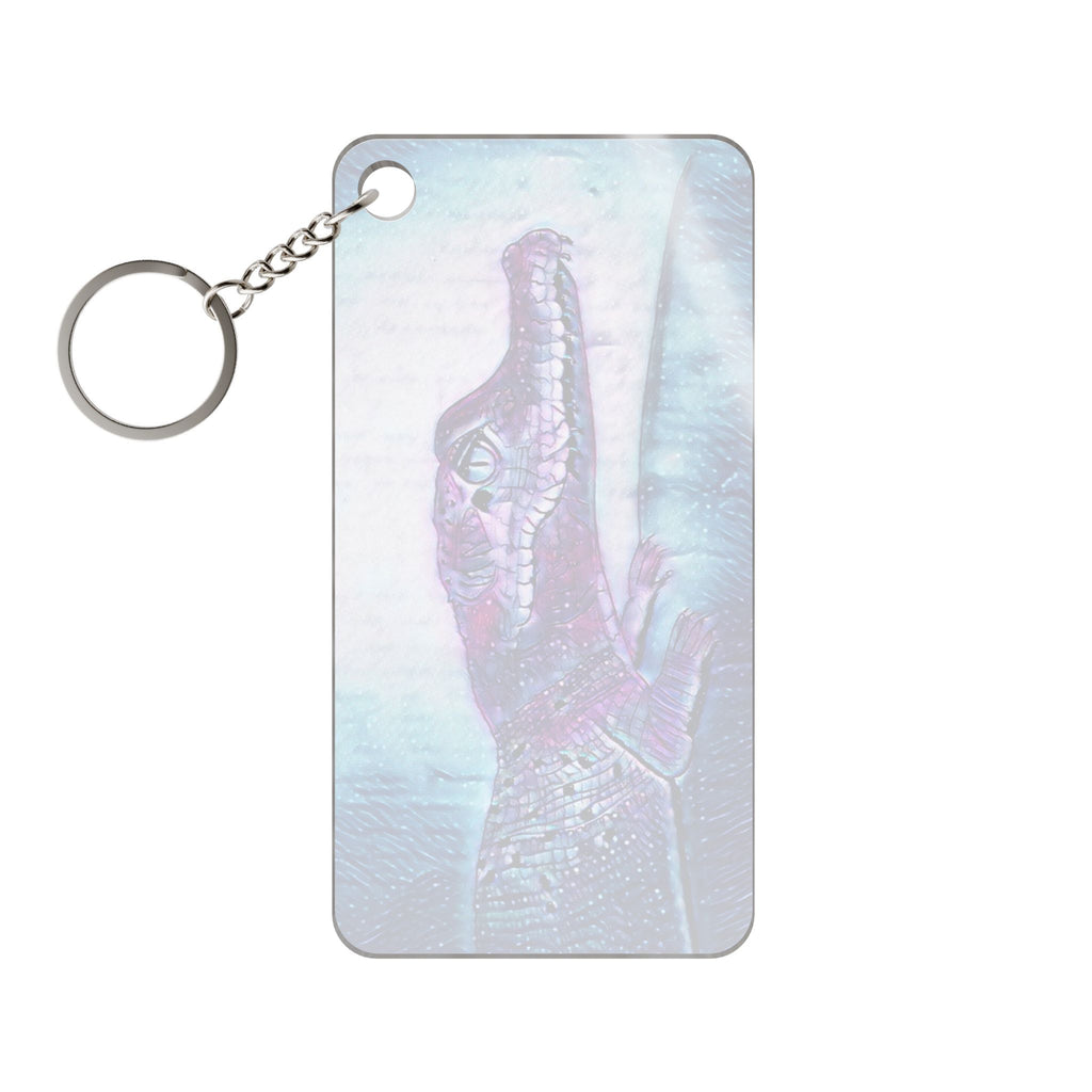 Alligator Keychain Charm — Purple Blue Crocodile Print Accessory