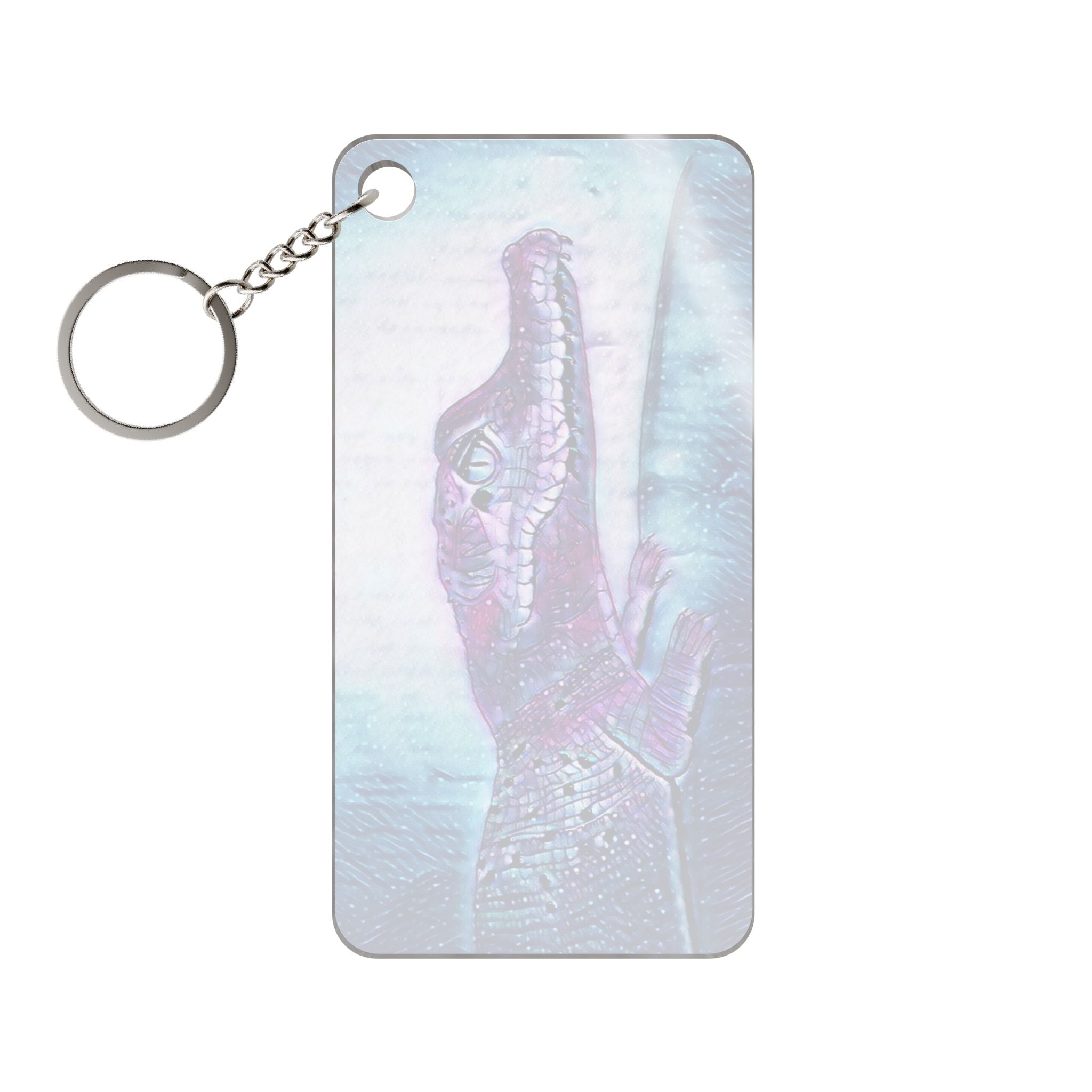 Alligator Keychain Charm — Purple Blue Crocodile Print Accessory
