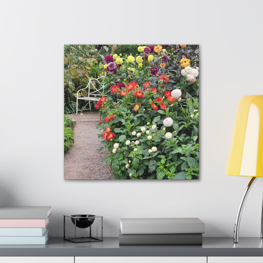 Floral Garden Path Canvas Print — Stretched Wall Art