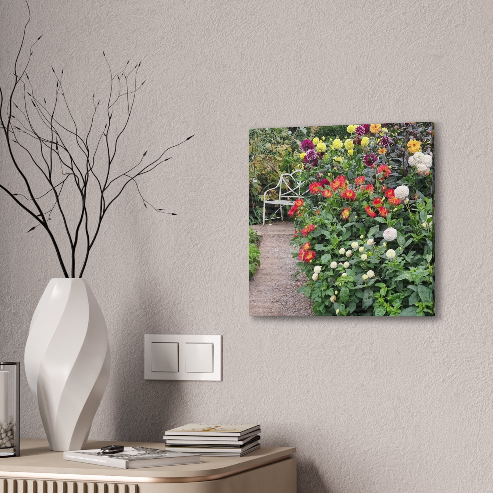 Floral Garden Path Canvas Print — Stretched Wall Art