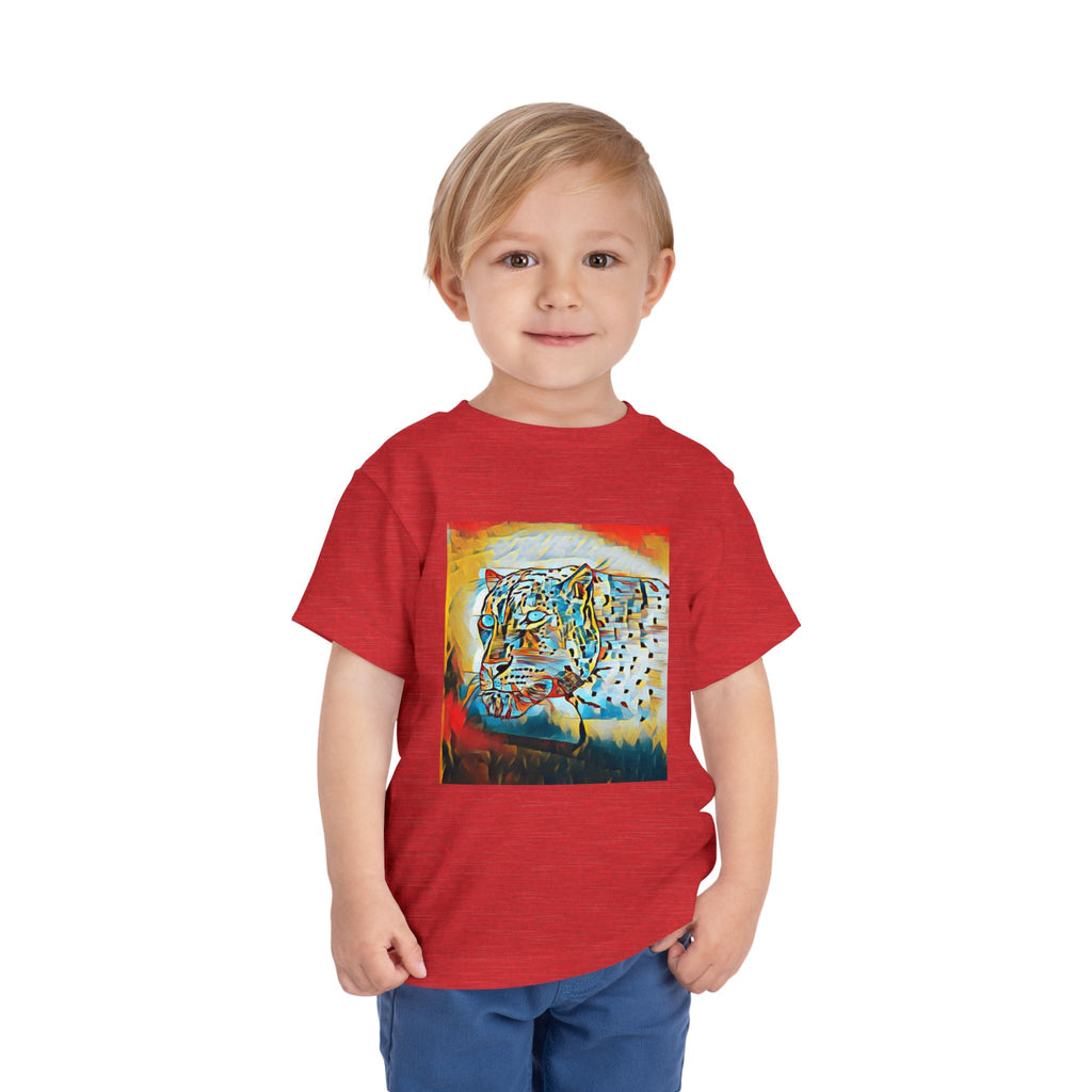 Abstract Leopard Toddler Tee — Colorful Wildlife Art Shirt