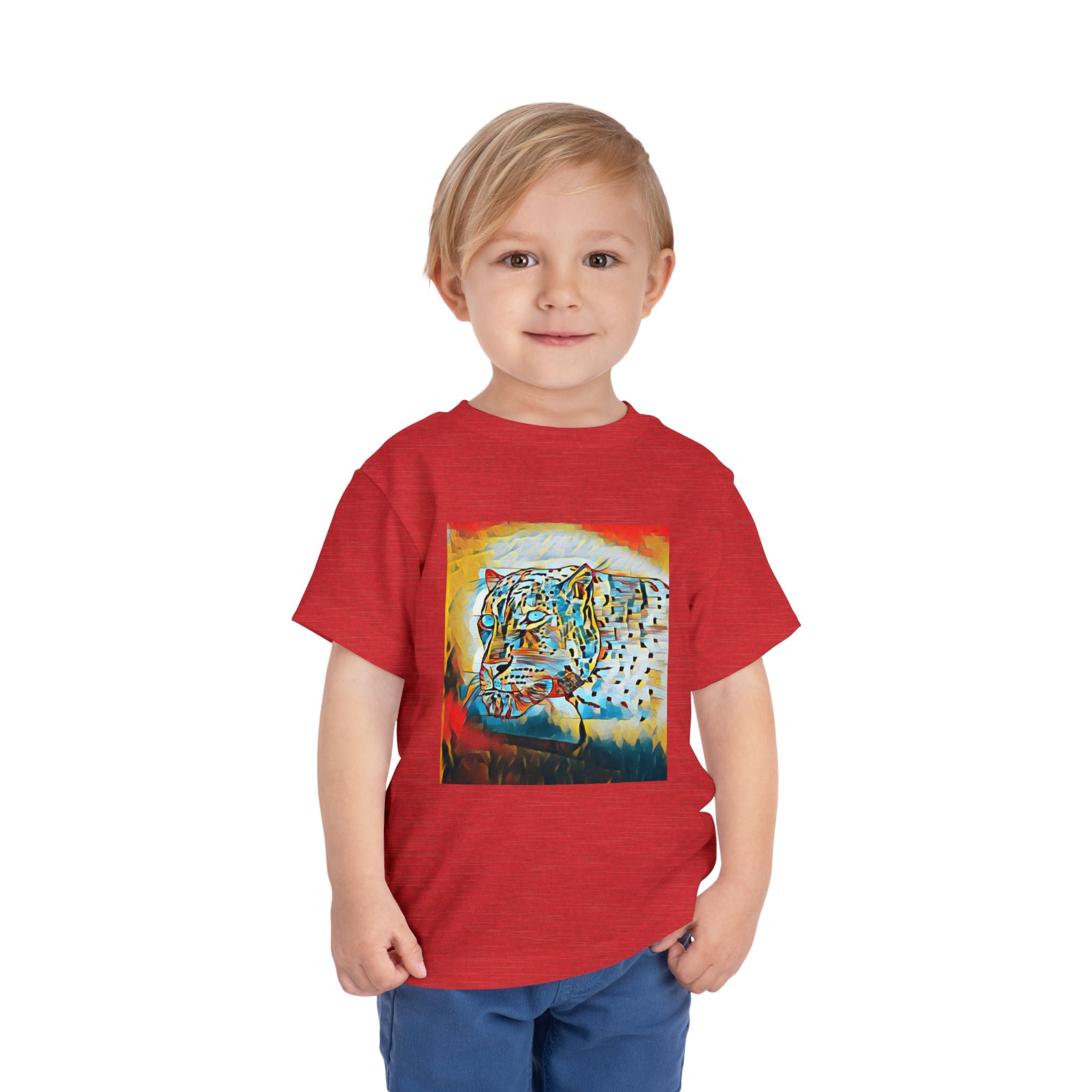 Abstract Leopard Toddler Tee — Colorful Wildlife Art Shirt