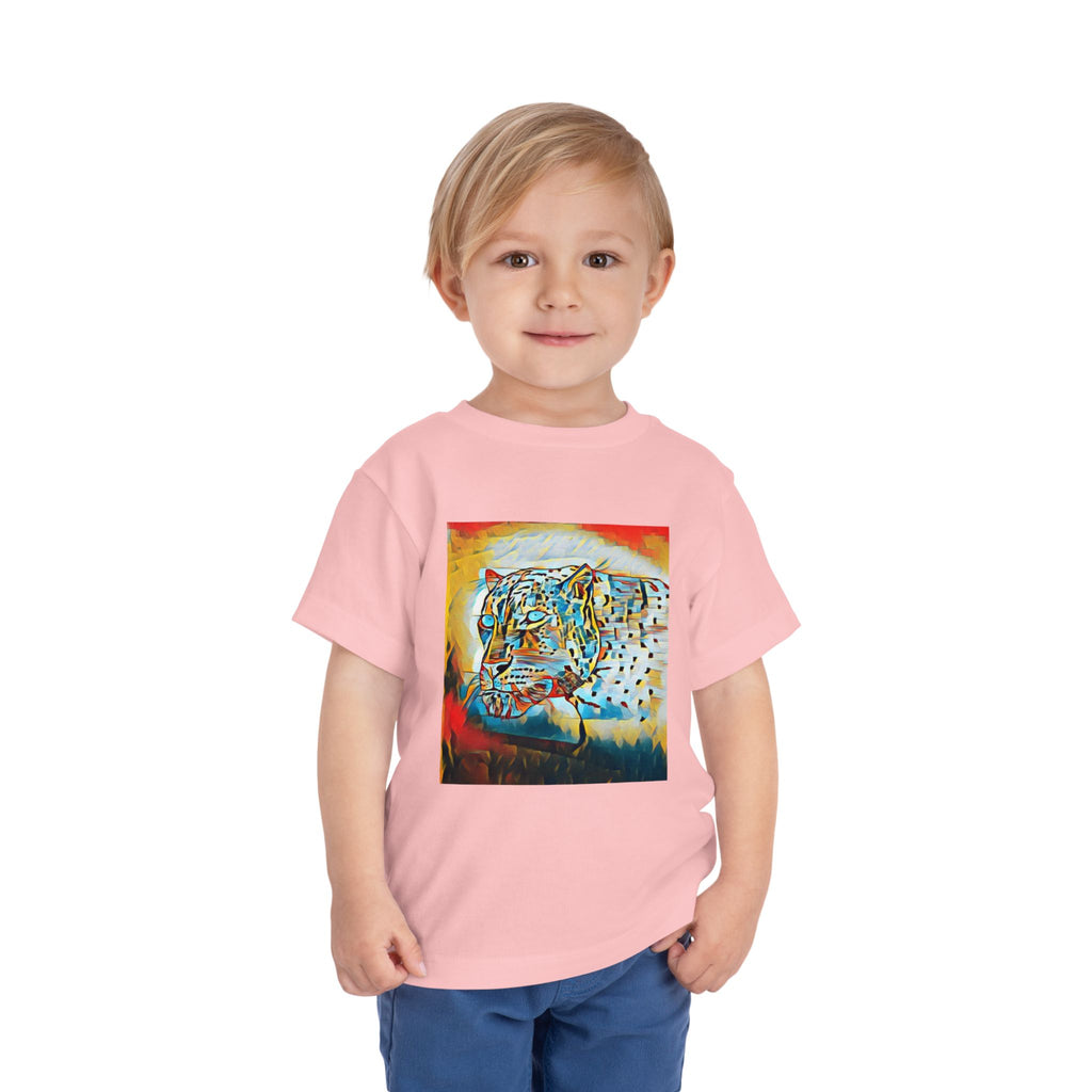 Abstract Leopard Toddler Tee — Colorful Wildlife Art Shirt