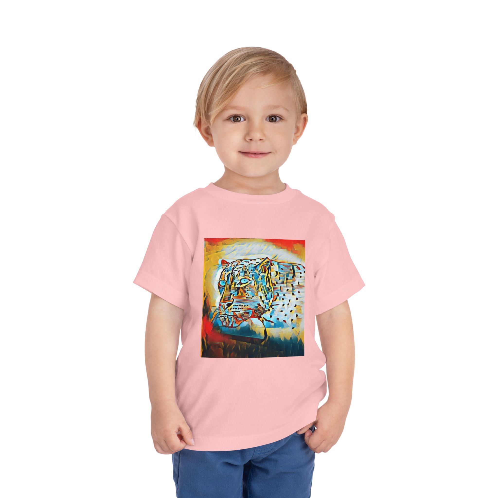 Abstract Leopard Toddler Tee — Colorful Wildlife Art Shirt