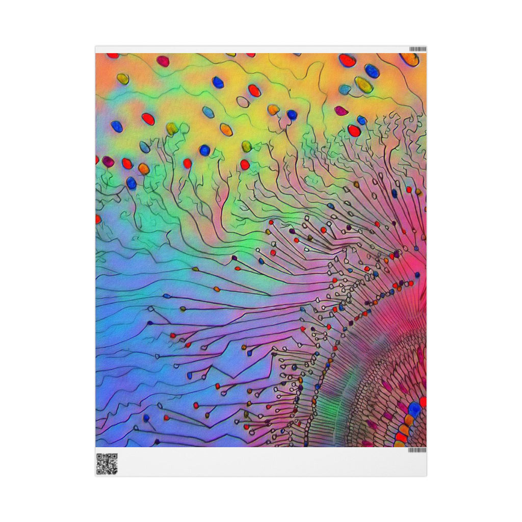 Psychedelic Floral Wrapping Paper – Rainbow Abstract Gift Wrap