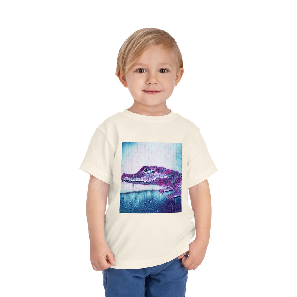 Toddler Tee — Purple Watercolor Alligator Graphic