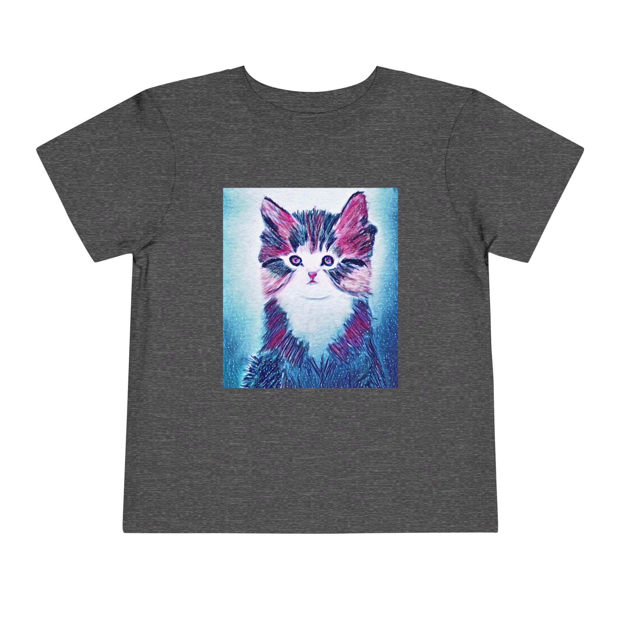 Cute Watercolor Kitten Toddler Tee