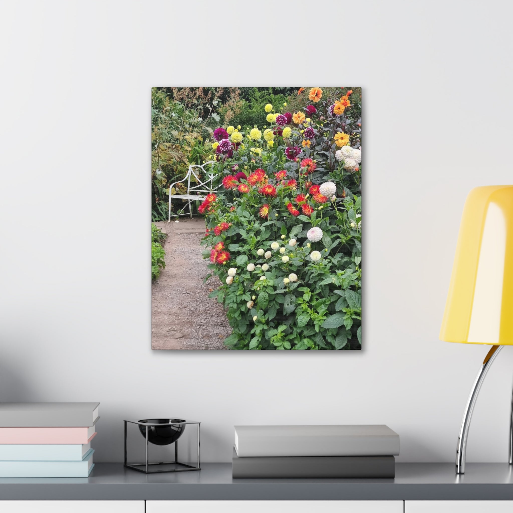 Floral Garden Path Canvas Print — Stretched Wall Art