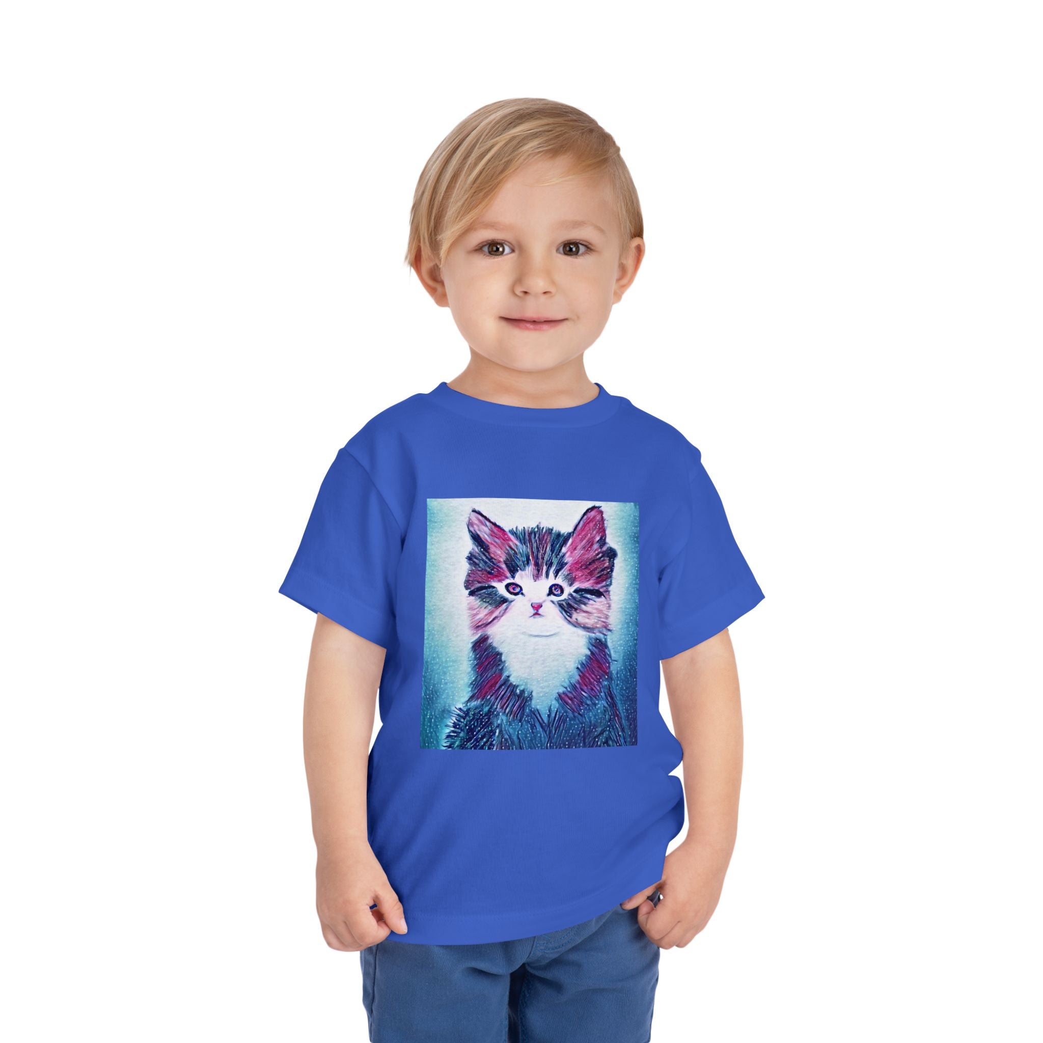 Cute Watercolor Kitten Toddler Tee