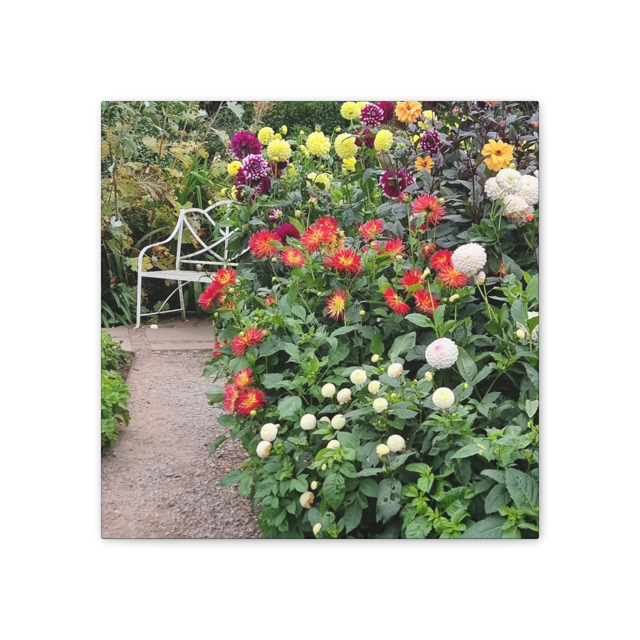 Floral Garden Path Canvas Print — Stretched Wall Art