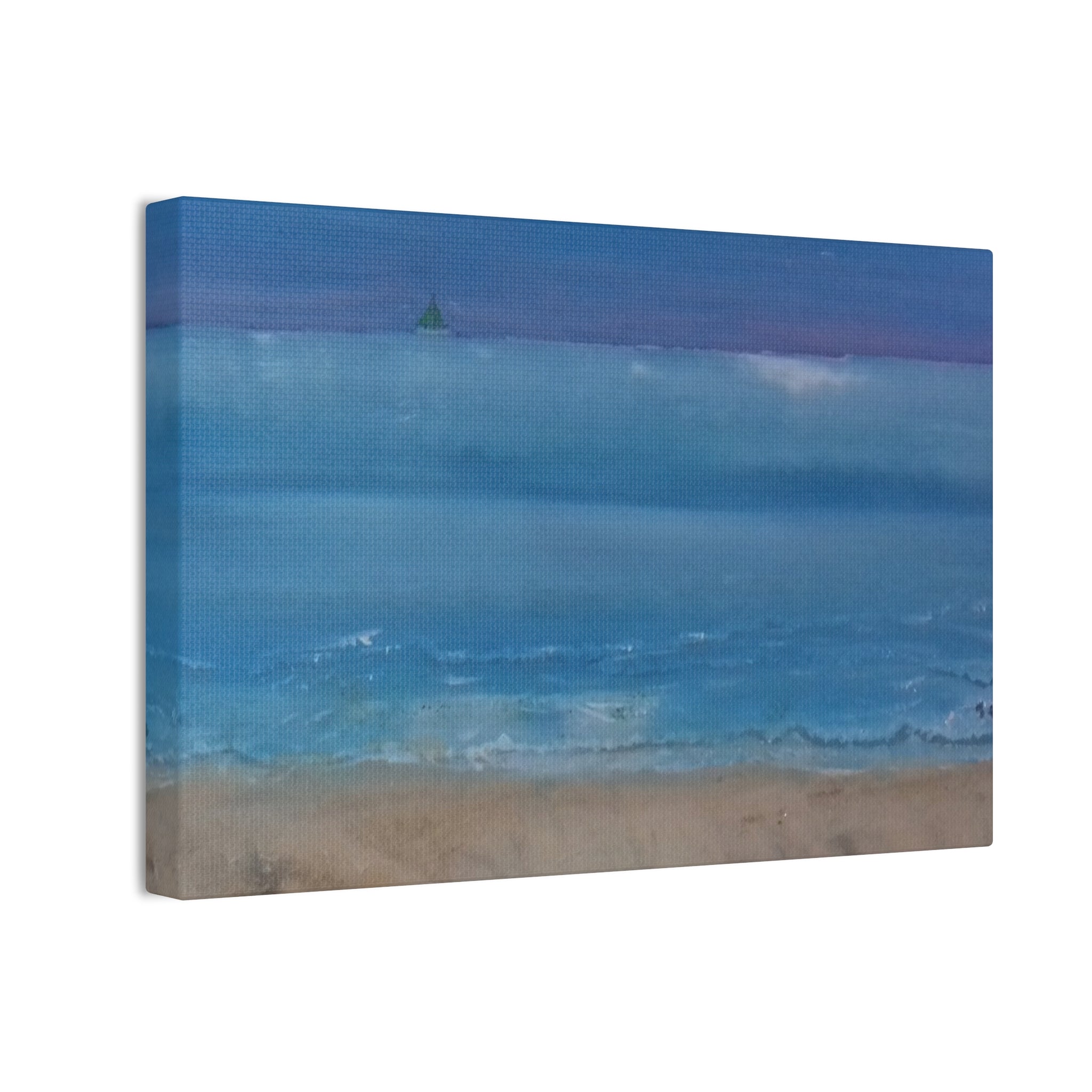 Seaside Horizon Canvas Print — Serene Blue Ocean Beach Wall Art
