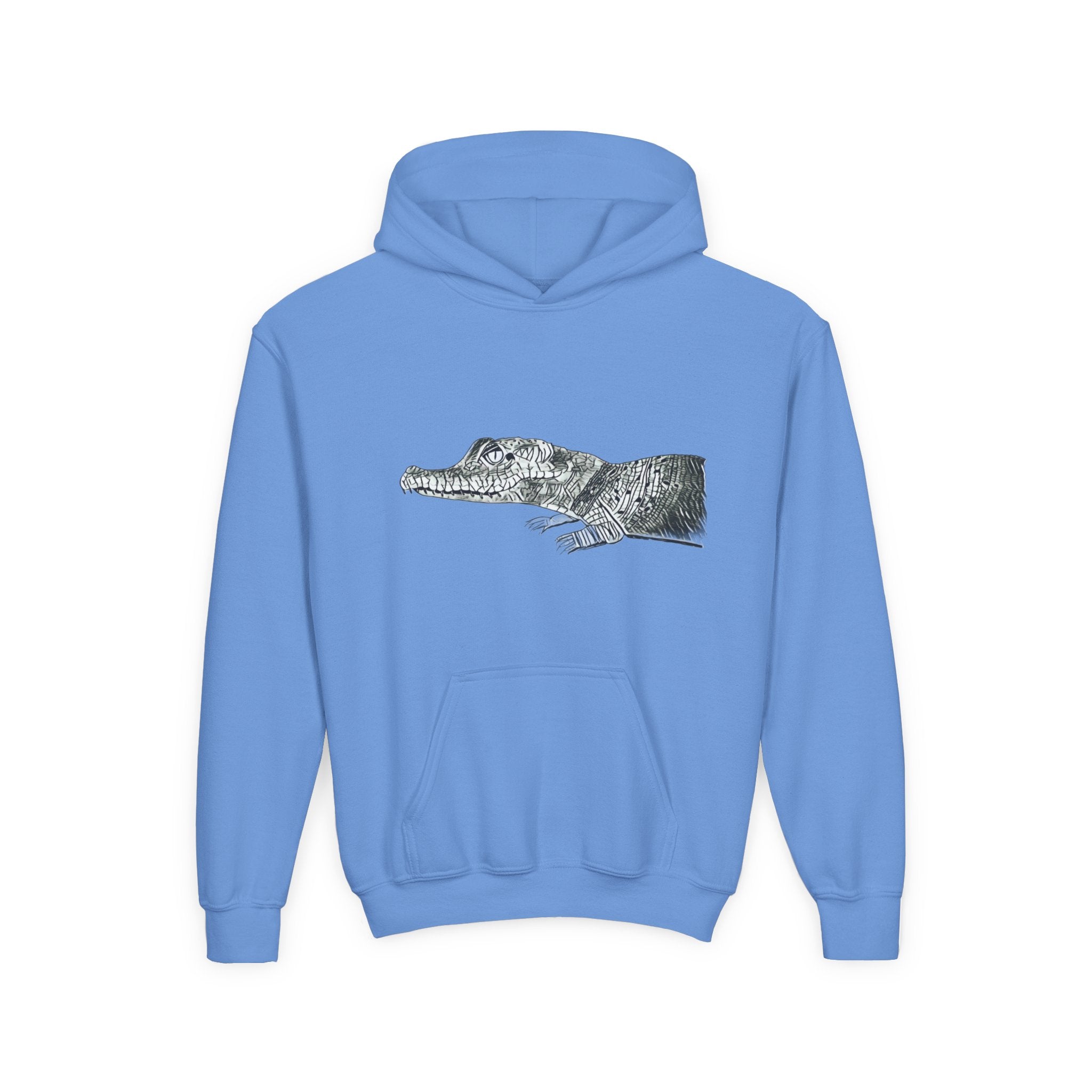 Youth Hoodie with Vintage Alligator Illustration