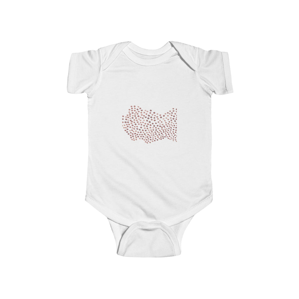 Infant Bodysuit - Blush Dot Map Baby Onesie
