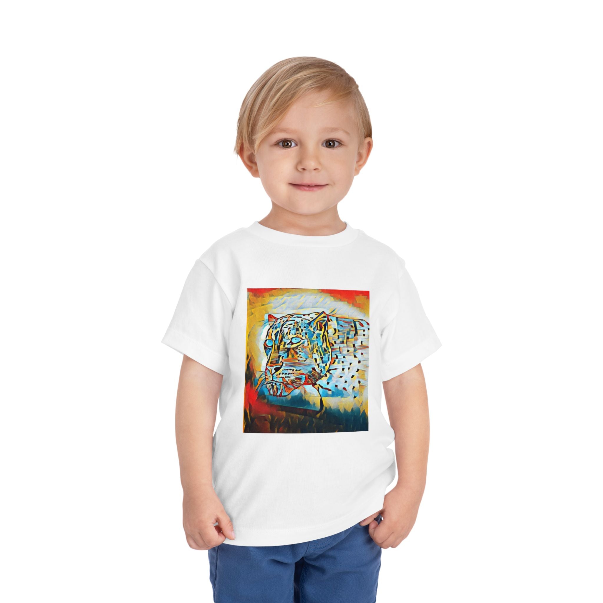 Abstract Leopard Toddler Tee — Colorful Wildlife Art Shirt