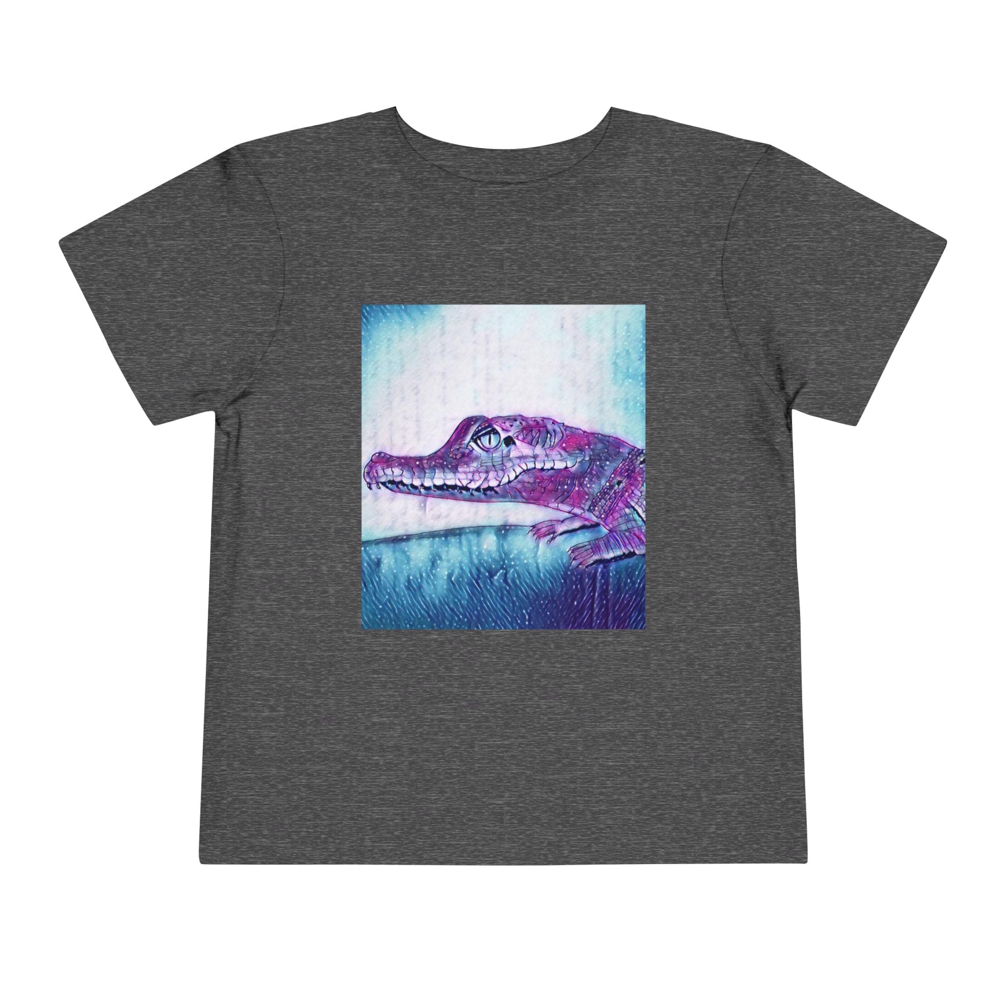 Toddler Tee — Purple Watercolor Alligator Graphic