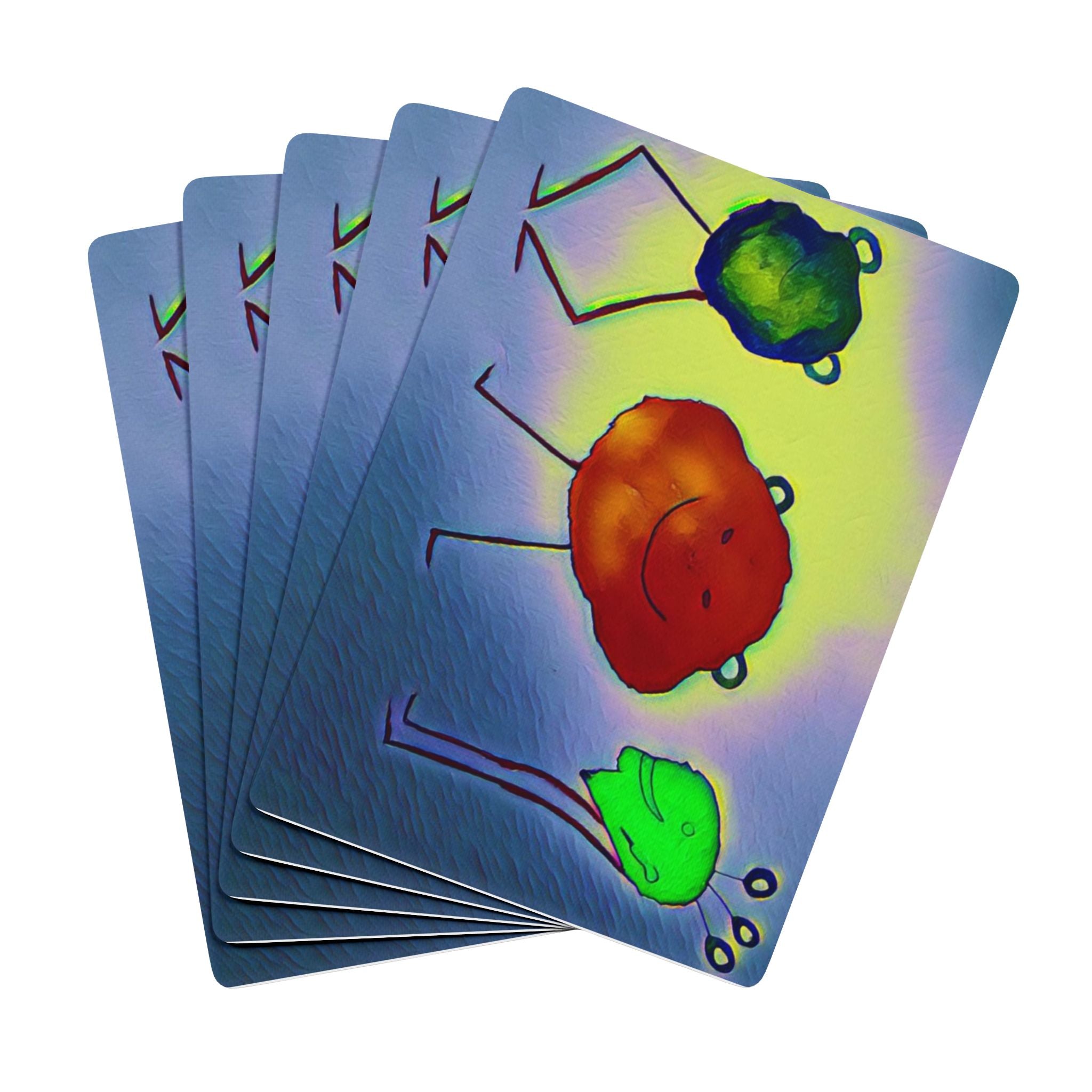 Artistic Poker Playing Cards — Colorful Character Backs with Classic Ace of Spades