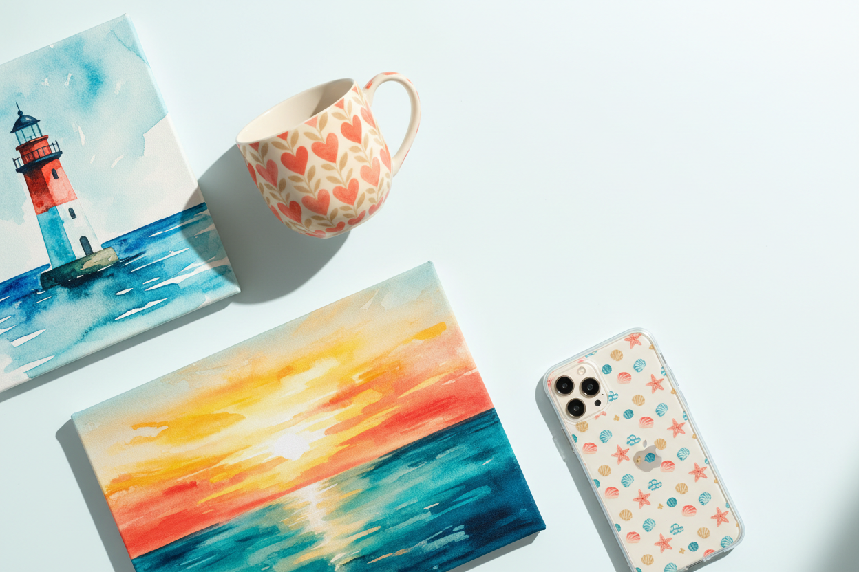 Bright coastal product banner